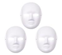 SOFPLATE 3 Confezione di Maschera Bianca in Cartapesta Maschera per Costume Semplice A Pieno Facciale per Cosplay Travestimenti Artistici Decorativi da Disegno per Halloween Travestimenti C