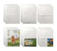 SOFPLATE 30 pz 3 stili A5 Binder Sleeves Tasche per Foto In Plastica con 6 anelli 7.7 x 5.98 pollici 1/2/4 tasche Rettangolo Trasparente Refill Core Protector Inserisci Pagine per Foto Fai Da Te Carto