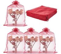 SOFPLATE 30 pz Sacchetti di Organza con Coulisse Grande Sacchetto Regalo Sfuso 12x16 Pollici Rosso Scuro Decorazione Festa Matrimonio bomboniera Regalo Sacchetto di Rete per Caramelle Gioielli