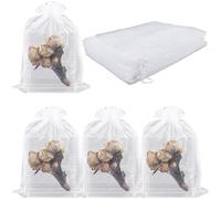 SOFPLATE 30 pz Sacchetti di Organza Trasparenti bianCHIs con Coulisse Sacchetto Regalo alla rinfusa 12x16 Pollici Grandi Sacchetti per Gioielli Regali per Festival Decorazione bomboniera Sacchetto