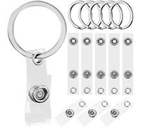 SOFPLATE 30 set di Anelli Porta Badge Identificativi Clip per Badge Identificativi Trasparenti Clip A Scatto con Occhiello Portachiavi di Ricambio In Metlega Retrattile Trasparente Accessori per Targh