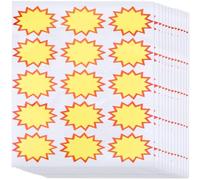 SOFPLATE 300 pezzo di Etichette Adesive Gialle per Il Prezzo Etichette Ades | 20 foglio di Etichette Vuote con Prezzi Scritti A Mano Etichette di Carta Rimovibili per Esposizione In Negozio Mercatino Del