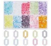 SOFPLATE 300 pz 10 colori Anelli di Collegamento Gioielli Acrilico Catena Collegamenti Trasparenti Caramelle Colorate Ovale Cordolo Cavo Rapido Clip di Apertura Collegamenti Connettori per La Creazion