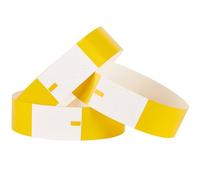 SOFPLATE 300 pz Braccialetti per Eventi Braccialetti di Ammissione in Plastica Carta Gialla Oro Sfusa Braccialetti Leggeri Impermeabili Distintivi Etichette Identificative per Feste Indici per Eventi