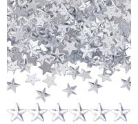 SOFPLATE 300 pz di Strass Acrilici Da Cucire A Forma di Stella con 2 fori 13x14mm Mini Cristalli Trasparenti Sfaccettati Stelle con Retro Piatto Gemme per La Creazione di Gioielli Artigianato Abiti Da