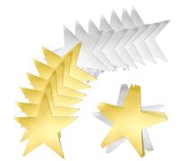 SOFPLATE 36 pz 11 pollici Stella Ritaglio Carta Glitter Stelle Argento Dorato Fronte Retro Stampato Glitter Lucido Luccichio Arte Coriandoli Ritaglio per Fai Da Te Artigianato Bacheca Aula Parete Fest