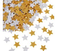 SOFPLATE 360 pz 2 colori Glitter Stelle Adesivi Glitter Schiuma Adesivi Sfusi Plastica Autoadesiva Argento Chiaro Cachi Scrapbook Stelle Etichette per Scrapbooking Carte Arti Murali Artigianato Fai Da