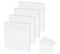 SOFPLATE 4 Confezione da 200 blocchetti di Note Adesive Quadrate Trasparenti Piccoli Blocchetti per Appunti Quadrati in Pet Trasparente Impermeabili Autoadesivi per Quaderni Indice Blocchetti Adesivi