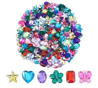 SOFPLATE 400 pz 2 stili Acrilico Stella Strass Flatback Strass Colorati Piccolo Cuore Misto Fiore Farfalla Gioiello Pietre Preziose Abbellimenti per Custodia Del Telefono Vestiti Viso OcCHIS Corpo Tru