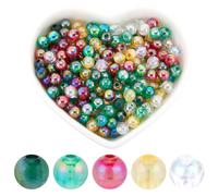 SOFPLATE 5 colori 1000 pezzi 6mm Perline Natalizie Ab Perline Acriliche Rotonde Trasparenti Rosso Verde Plastica Distanziatore Perline Sfuse per Creazione di Gioielli Amicizia Holidat Collana Braccial