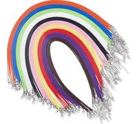SOFPLATE 50 pz 10 colori Cordini per Collana Colorati Cordino Cerato per Collana Sfuso 45.7cm /18 pollici Similpelle Corda Colorata con Fermagli per La Creazione di Gioielli Collane Bracciali Fornitur