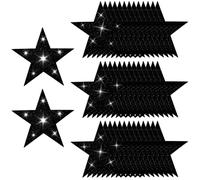 SOFPLATE 50 pz 6 pollici Stelle Glitterate Nere Stelle di Cartone Ritagli Doppia Stampa Cinque Stelle Ritagli di Carta Grandi Stelle Glitterate Decorazione per Bacheca Compleanno Parete Festa Arredame