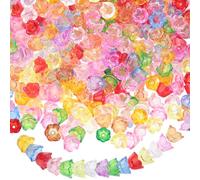 SOFPLATE 500 perline in acrilico a forma di fiore, colorate, piccole campane trasparenti a tulipano, per la creazione di gioielli, orecchini, bracciali, donne e adulti, fai da te