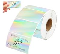 SOFPLATE 500 pz 1.26" x 2.24" Etichette Adesive Olografiche Adesivi Termici Rettangolari Carta Argentata Impermeabile Autoadesivo Riflettente Stampante Etichetta Nastro Adesivo per Imballaggio Prezzo