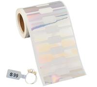 SOFPLATE 500 pz. Etichette Adesive per Prezzi di Gioielli Etichette per Prezzi di Gioielli Etichette di Identificazione Colorate Metalliche Argento Carta Kraft Vuota Rettangolari per Collane Bracciali