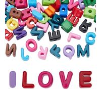 SOFPLATE 52 pz. Perline Grandi in Acrilico con Lettere dells'Alfabeto Perline Grandi con Lettere Iniziali BlocCHIS Distanziatori Sciolti per La Creazione di Gioielli Portachiavi Bracciale dells'Am