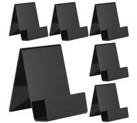 SOFPLATE 6 Confezione da Cavalletto da Tavolo in Acrilico Nero con Ripiano da 3 x 4 Pollici Multifunzionale Spesso Piccolo Porta Riviste Accessori per Ufficio Casa Esposizione di Tablet Giornal