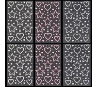 SOFPLATE 6 Foglio di 3 Colori Strass per Il Viso Tatuaggi Autoadesivi con Strass Brill A Forma di Cuore Stella Rosa Bianco e Argento per Viso Corpo Capelli OcCHIS Gioielli Fai da Te Artigianato Decor