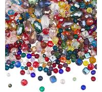 SOFPLATE 600 pz Perline Sfaccettate AB Perline di Vetro Assortite Forme Miste Colorate Trasparenti Elettroplaccate A Goccia Rondelle Distanziatore di Cristallo Perline di Vetro per La Creazione di Gio