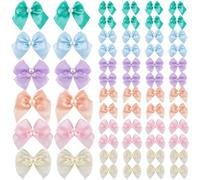 SOFPLATE 72 pz 6 colori Mini Fiocco di Nastro di Raso Piccoli Fiocchis Arcobaleno Pastello con Perle Piccoli Fiocchis per Confezioni Regalo Scrapbooking Matrimonio Decorazione Natalizia Fai Da Te Forc