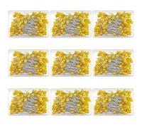 SOFPLATE 900 pz Spilli Da Cucito con Testa A Sfera Spilli Dritti Colorati 1.48 pollici Piccola Palla Perlata Gialla Acciaio Inossidabile Lungo Tessuto Quilting Spillo Da Sarta per Cucire Tessuto Gioie