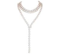 SOFPLATE Collana Lunga A Y con Strass Color Oro Chiaro e Cristalli Girocollo con Strass e Gocce di Cristallo Elegante e Scintillante Gioiello Lungo con Pendente per Matrimoni Feste e Abiti Da Sera Dic
