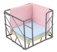SOFPLATE Porta Blocchetti per Appunti Autoadesivi Geometrici Neri Contenito | Porta Memo A Cubo In Metallo Da 4x3.9 pollice con Design A Filo Aperto Dispenser per Blocchetti Note Organizer Da Scrivania A