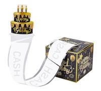 SOFPLATE Scatola Porta Soldi Nera con Estrazione per Soldi di Buon Compleanno Divertente Rotolo di Denaro Contante con Carta Estraibile 30 Sacchetto Trasparente Kit Porta Soldi A Sorpresa per Regal