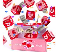 SOFPLATE Scatola Regalo Esplosiva Rosa Scatole Regalo di Compleanno A Sorpresa Cuore Rosso Amore Rom co Fai da Te Creativa Pieghevole Rimbalzante Scatola A Sorpresa per San valentinos Annivers