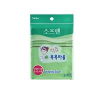 Sofrien Asciugamani esfolianti da bagno coreani di qualità Made in Korea (verde, 3 pezzi)