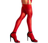 sofsy Calze Eleganti per Reggicalze - Rosso Seduzione, Collant Trasparente Effetto Seconda Pelle, Tenuta Stabile - L Grande (Reggicalze Non Incluso)