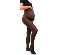 sofsy Collant Premaman Cappuccino 50 Denari Strutturate Ed Elasticizzate | con Supporto per il Pancione e Compressione Media per Gravidanza | Taglia L