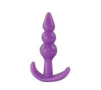 Soft Anal Butt Plug Prostate Massage Vibrator Butt Plug Butt Beads Dildo Masturbator Gay Sex Toys Bdsm Toys Female Adult Games(Purple H)