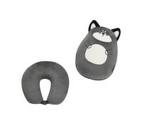 Soft And Adorable Husky Animals Plushie That Converts Into A U-shaped Neck Pillow Grey Tw