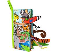 Soft Baby Books Set, 6 libri interattivi Touch and Feel con coda di animali, libri sensoriali increspati per neonati (Jungle Tails)
