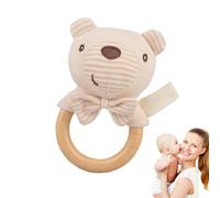 Soft Baby Rattle, Plush Stuffed Animal Rattle Toys, Hand Grip Shaker, Elephant, Bear, Rabbit, Lion Shapes, Pink Color, Ideal for Newborns &, Kids, Boys, and Girls