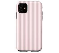 Soft Blush Pink Pinstripe English Country Garden Design Custodia per iPhone 11