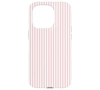 Soft Blush Pink Pinstripe English Country Garden Design Custodia per iPhone 15 Pro