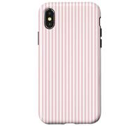 Soft Blush Pink Pinstripe English Country Garden Design Custodia per iPhone X/XS