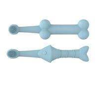 Soft Bristle Toothbrush for Dogs 2 Pieces Food Grade Silicone Gentle Cute | Silicone Small Large Dogs Cats Puppies Kittens Tiny Miniature Giant Breed Daily Removal Cleaning Brush