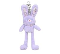 Soft Bunny Plush Keychain - Plush Stuffed Pull-Cord Bunny Doll | Handmade Cute Bunny Toy for Backpack Handbag Tote | Valentine Birthday Holiday Travel Commuting School, Gift