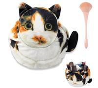 Soft Cat Shaped Drawstring Makeup Bag,Cute Cat Cosmetic Bags for Women,Funny Feline Toiletry Bag Storage Organizer