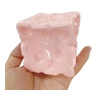 Soft Cheese Fidget, Novelty Pink Relief, 2.76x2.76x2.76 Inches Squeeze Block, Engaging Sensory Play Gear, Colorful Desktop Style, Effective Adults Accessory for Home Usage Office Classroom and Work