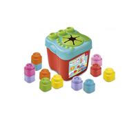 Clementoni Soft Clemmy - Touch, Build And Play Sensory Bucket, Bambini 6-36 Mesi, Cesto Raccoglitore 15 Mattoncini, Gioco Prima Infanzia, Sviluppa Manualità e Percezione Tattile, Made in Italy, 17807