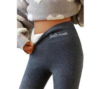 Soft Clouds Fleece Lined Leggings For Women Winter With Pockets Water Resistant High Waisted Thermal Hiking (Deep Gray, Medium)