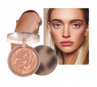 Soft Contour Powder Mousse Bronze Contour Powder Palette Silky Easily Blending Facial Shadow Makeup Powder Body & Face 3D Paste-Like Bronzer Grooming Long-Lasting (BR01#, Large)