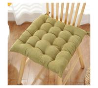 Soft Corduroy Non-Slip Tufted Seat Cushion for Desk Chairs Kitchen Dining Plush Ties, Durable Stitching, Breathable Comfort(Green,45 * 45cm)