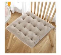 Soft Corduroy Non-Slip Tufted Seat Cushion for Desk Chairs Kitchen Dining Plush Ties, Durable Stitching, Breathable Comfort(Beige,45 * 45cm)