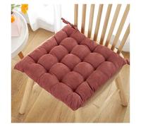 Soft Corduroy Non-Slip Tufted Seat Cushion for Desk Chairs Kitchen Dining Plush Ties, Durable Stitching, Breathable Comfort(Red,45 * 45cm)