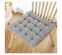 Soft Corduroy Non-Slip Tufted Seat Cushion for Desk Chairs Kitchen Dining Plush Ties, Durable Stitching, Breathable Comfort(Light gray,45 * 45cm)
